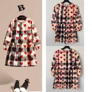 Burberry Girls' Philippa Checked Heart Woven Dress - Sizes 12